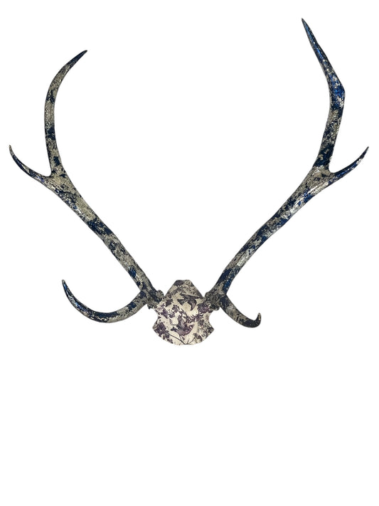 Large Blue and Silver Red Deer skull cap